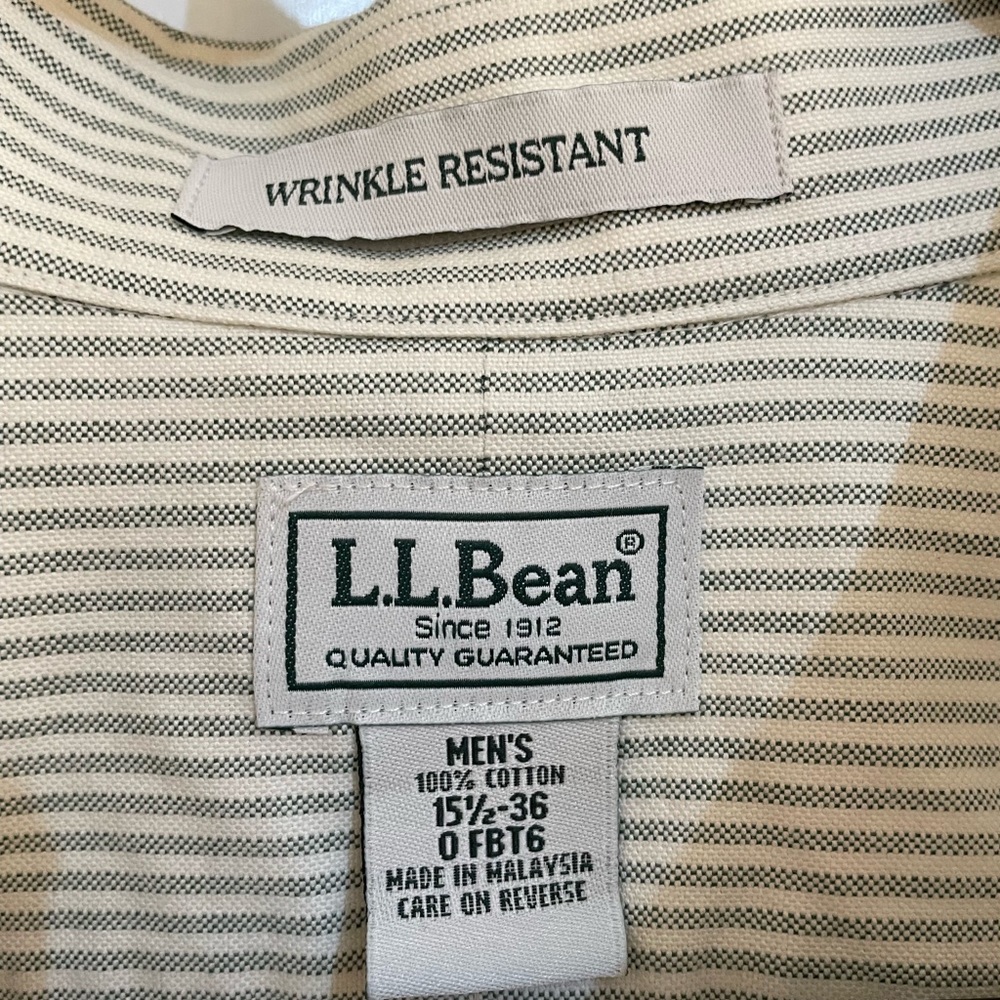 Ll bean striped dress shirt nwt